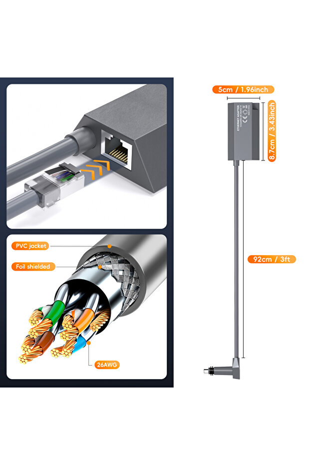 Ethernet adapter rectangular dish antenna usb internet powerline kit v2 internet adapter ethern... - 6