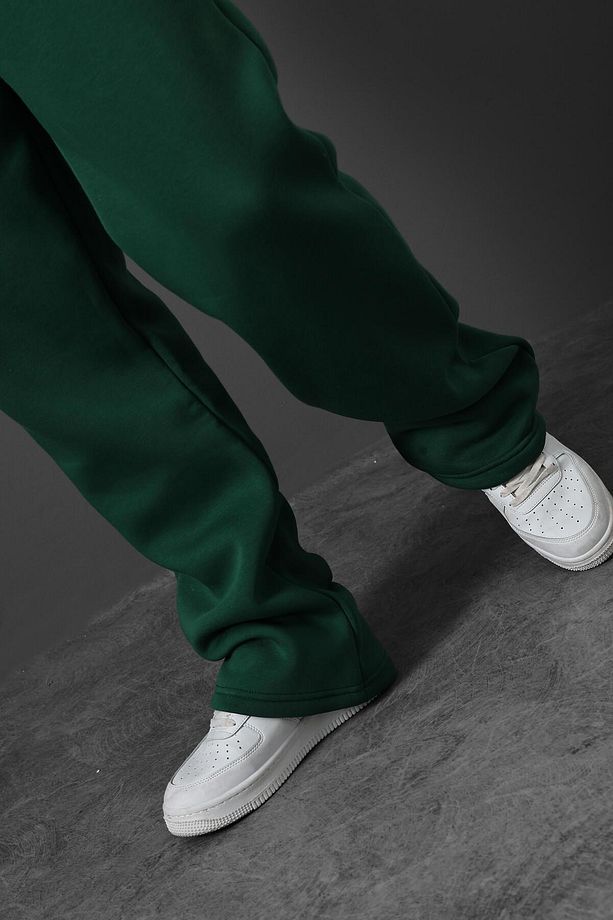Erkek Yeşil Basic Baggy Kalıp Eşofman - 3