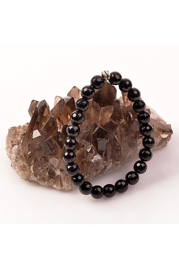 Onyx Stone Bracelet - 8 mm Faceted Cut