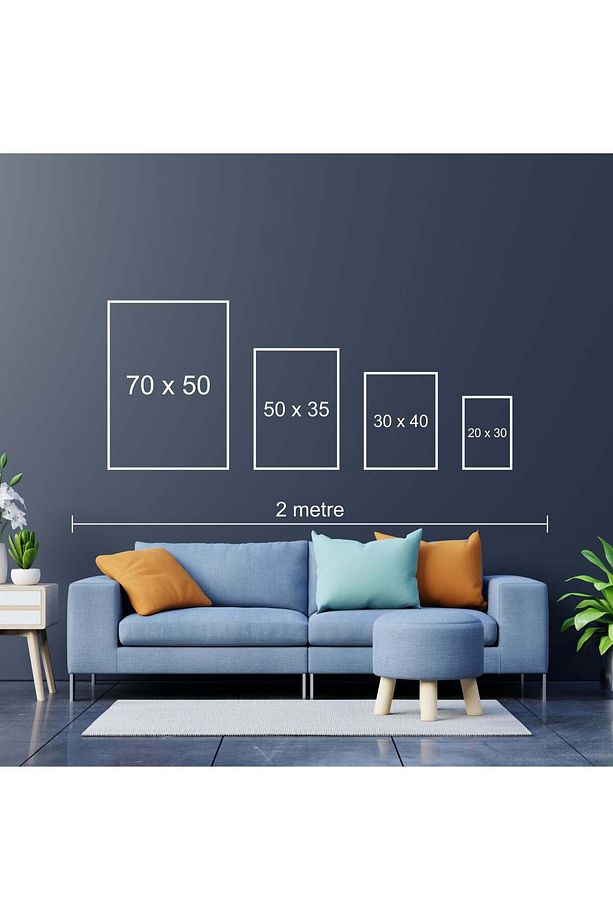 Ahşap Çerçeveli Minimalist 3’lü Tablo B3003 - 3