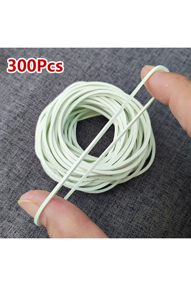 300Pcs 300 Pcs White Nature Bands 50MM/1.97 Inch School Office Home Industrial Strong Elastic Rub..