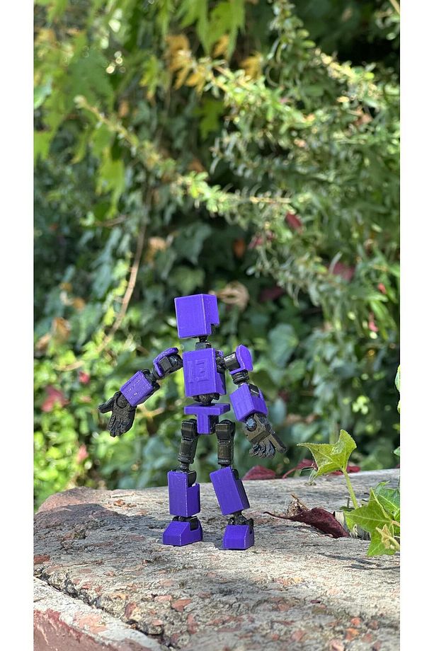 Hareketli Mini 13 Robot Oyuncak 8 Cm - Mor Siyah 1 Adet - 3