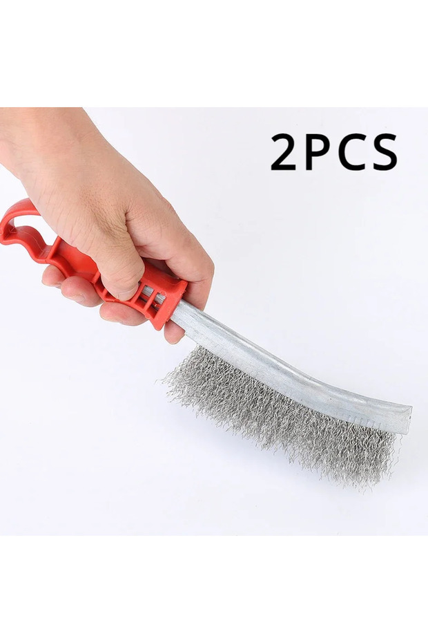 2Pcs Multi-function Tool Wire Brush Copper Plated (Stainless Steel Brush, 1PCS) Long Handle Kitchen