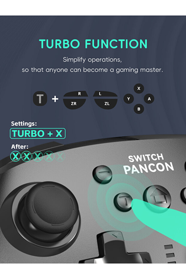 Nintendo Switch Pro Controller Turbo Oyun Kumandası için Data Frog Kablosuz Kumanda Nintendo ... - 6