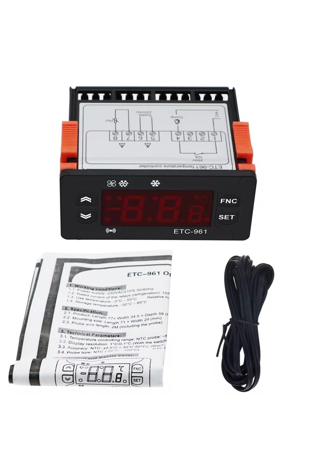 1pc Etc-961 220v Thermostat Temperature Controller Humidity Control Thermometer Hygrometer Refrigera - 1