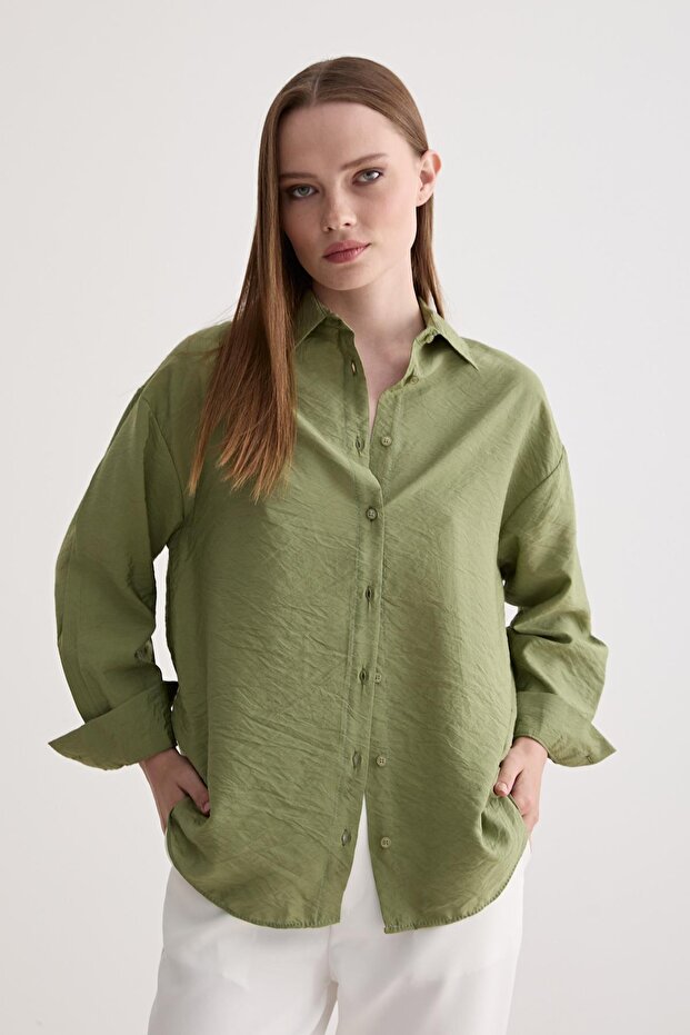 Haki Yeşili Gömlek - 1