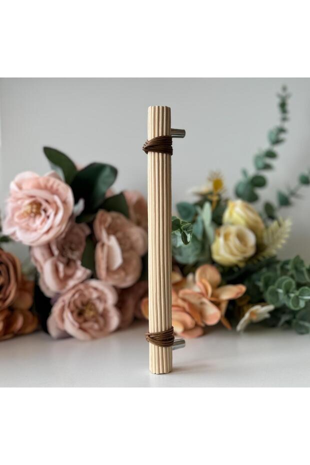 9.6 cm kulp-96 mm Rattan Kulp -Dolap Kulp -Çekmece Kulp- Hasır Kulp-meşe renk kulp - 8