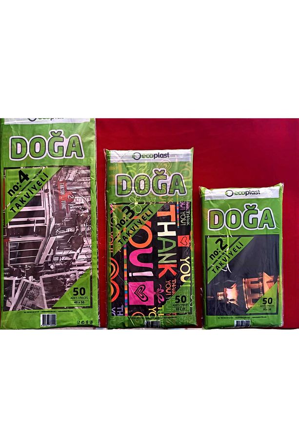 Takviyeli Baskılı Mağaza Poşeti 3'LÜ PAKET (2-3-4 NO) 3X50 (150)Adet 26X38-33X45-40x50 Cm - 5