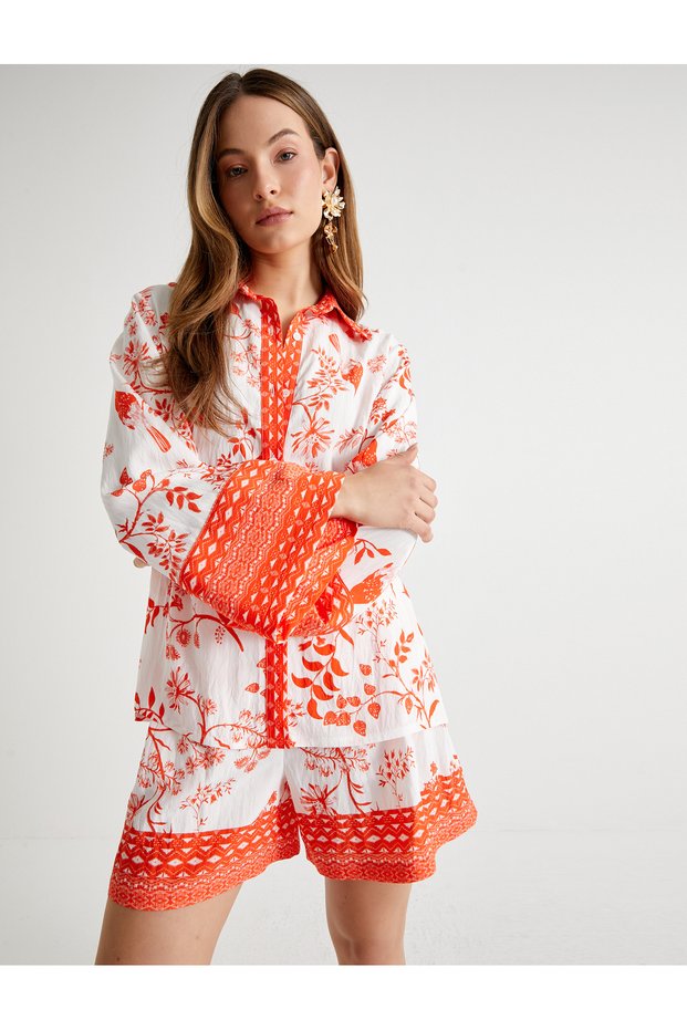 X Tuba Unsual - Floral Shirt Long Flared Sleeves