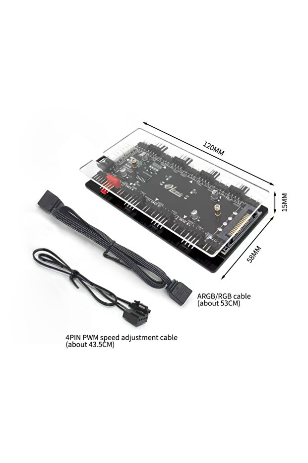 MW-8 Magnetic 3in1 Multi Splitter Fan Hub 8 Way 5V 3PIN ARGB 12V 4PIN PWM SATA Power PC Accessories