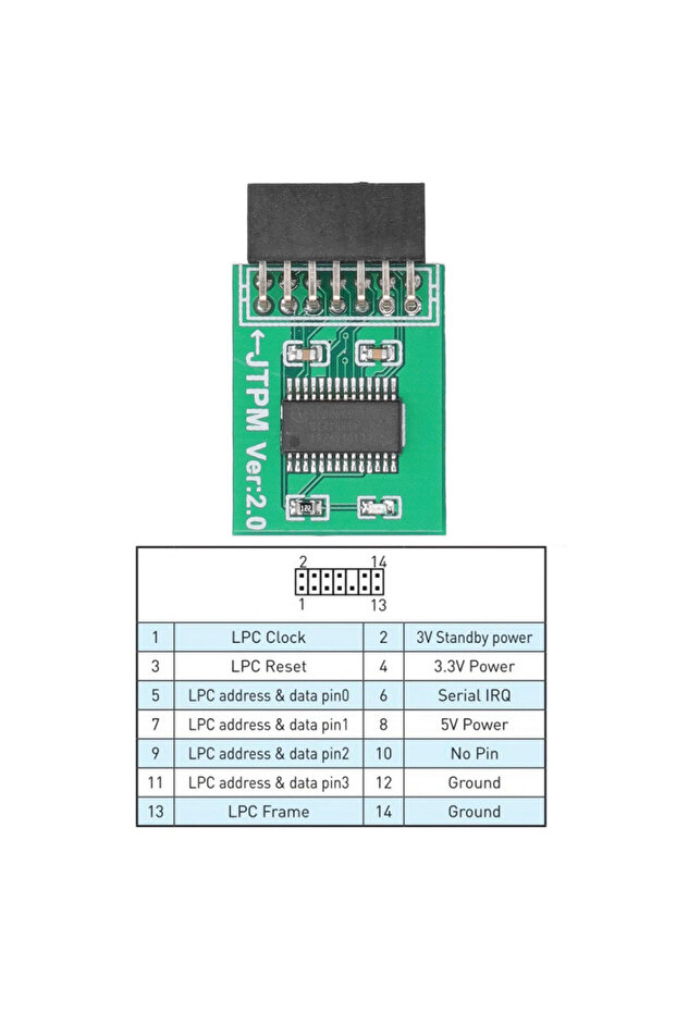 MSI TPM 2.0 Modülü Güçlü Şifreleme 14 Pin LPC Arayüzü TPM Modül Kartı Win11 Hesaplaması için ... - 5
