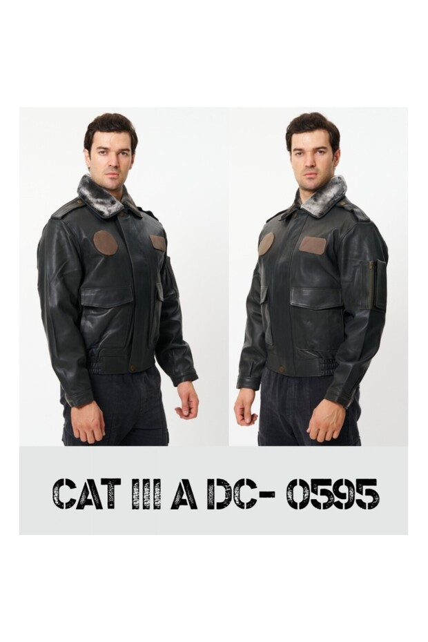 Cat3a Deri Pilot Montu Kül Grisi Dc - 6