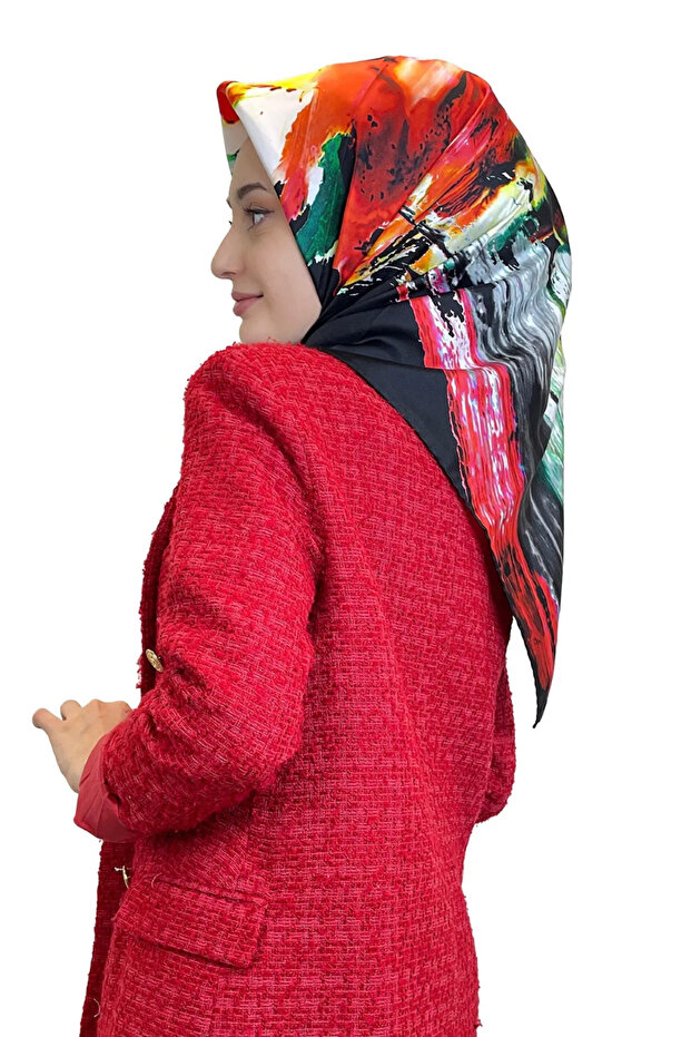 Sura Silk Scarf - 2024-2025 Autumn and Winter Patterned Silk Scarf (S) - 8844701 -311