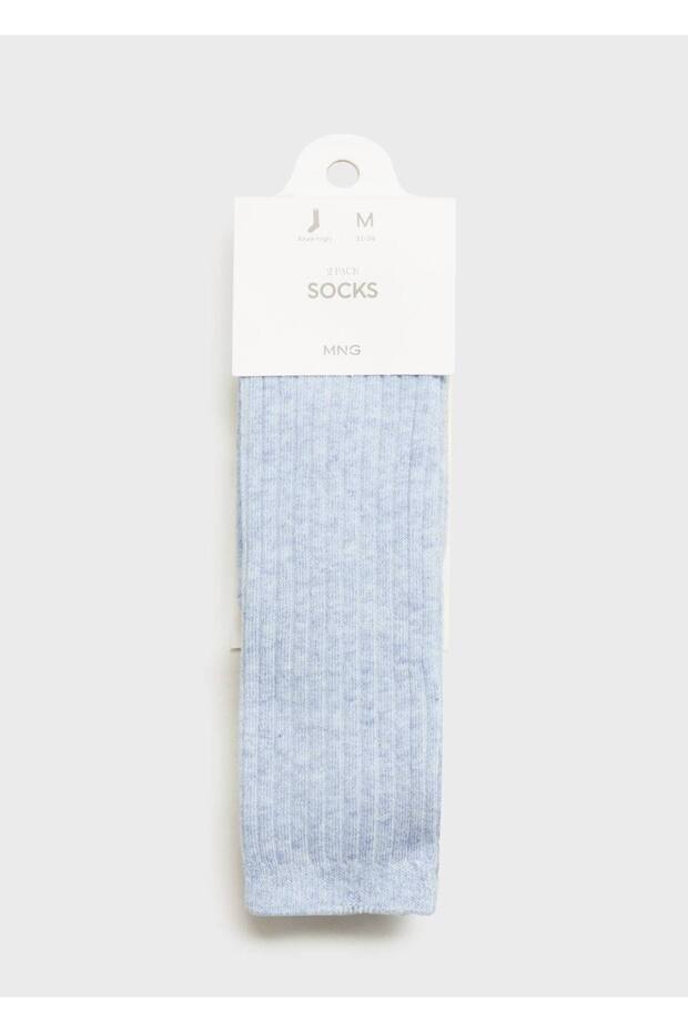 2'li lastikli örgü çorap - 1