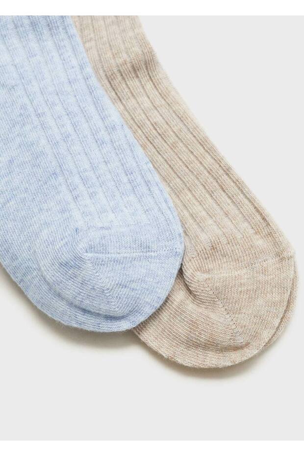 2'li lastikli örgü çorap - 3
