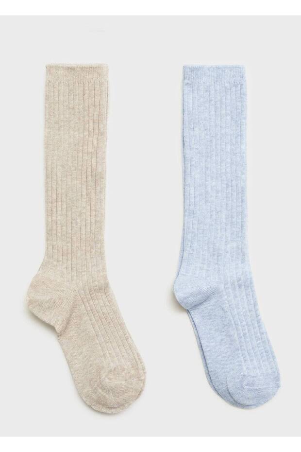 2'li lastikli örgü çorap - 2