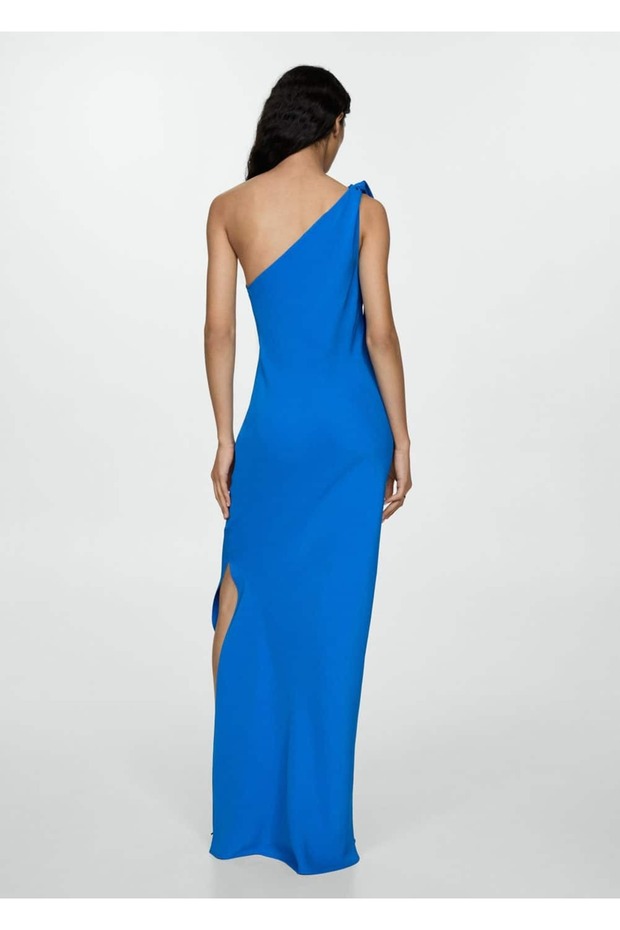 Yırtmaçlı Asimetrik Elbise - 4