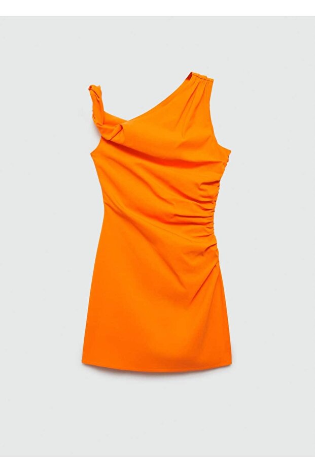 Asimetrik pilili elbise - 3