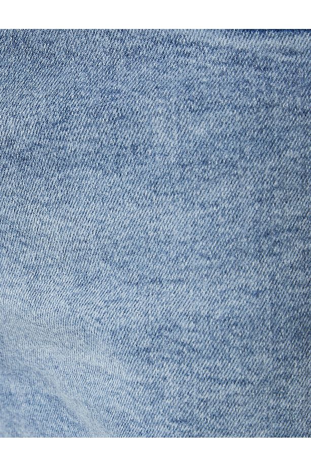 Slim Fit Kot Şort Bermuda Cep Detaylı Pamuklu - 6