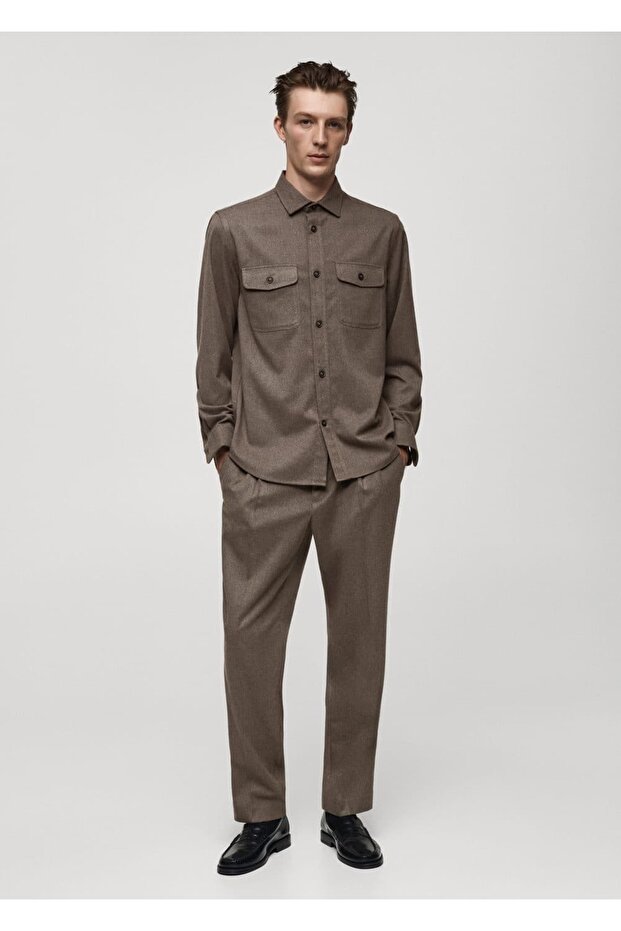 Regular Fit Drawstring Pleated Pants - 2