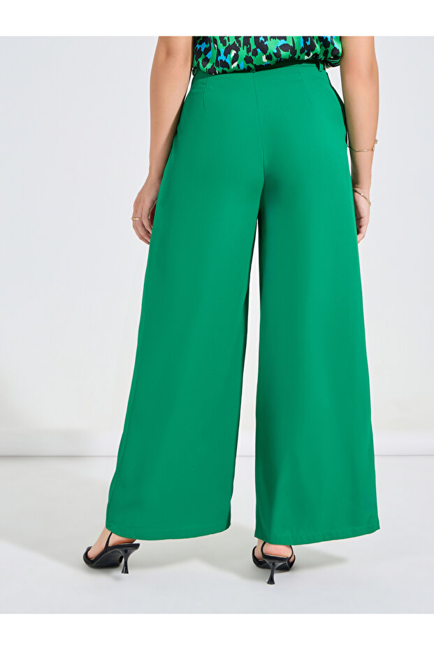 بنطال سادة واسع الساق - 4