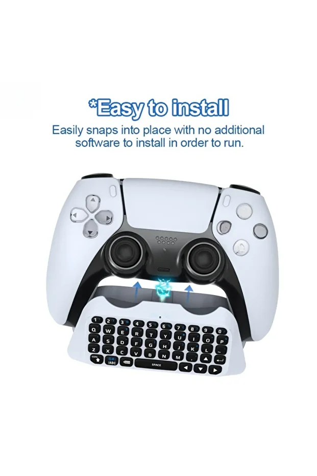 For PS5 Wireless Controller Keyboard Wireless 3.0 Mini Portable Gamepad Chatpad With Built-in Spe... - 8