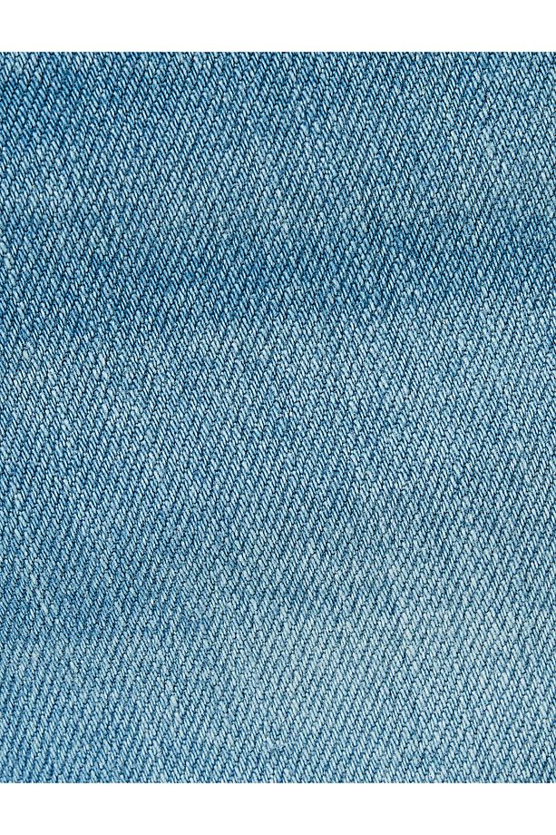 Slim Fit Kot Şort Bermuda Katlamalı Paça Cep Detaylı Pamuklu - 6
