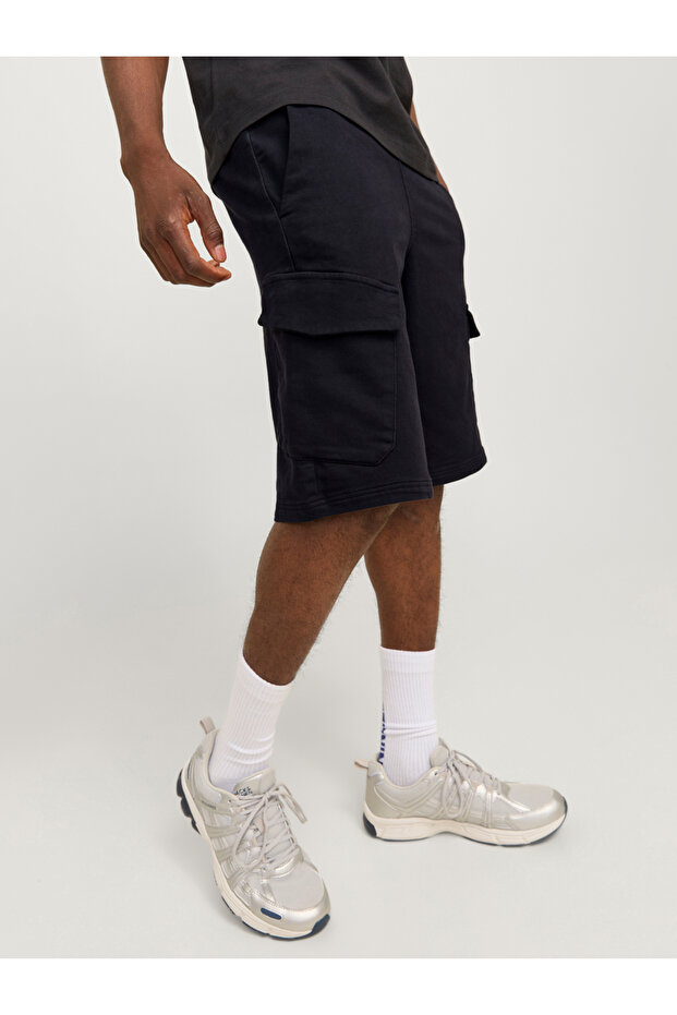 Bağcıklı Düz Kargo Şort - 1