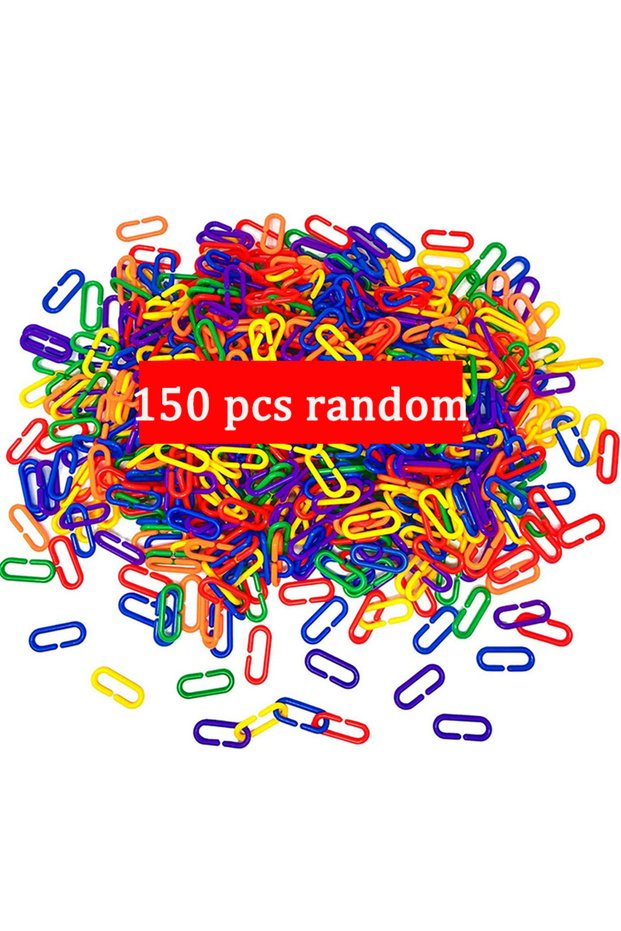 150pcs Children Geometric Chain Buckle Building Blocks Educational Toys Rainbow C-clip Hook Chain Ch