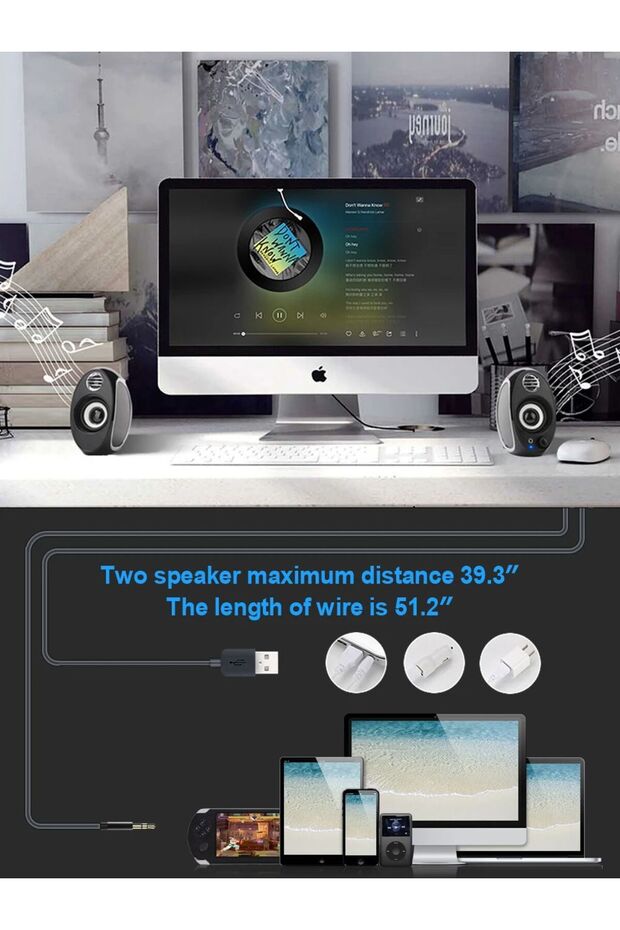 Computer Speakers for Desktop, PC Powered Speaker, USB Powered Monitor Speakers for Computer/TV/L... - 8