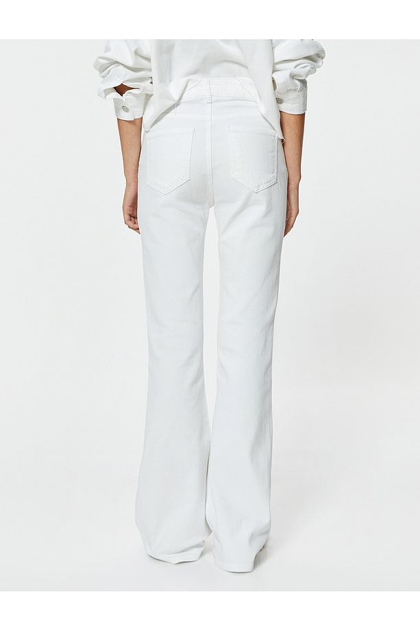 İspanyol Paça Kot Pantolon Slim Fit Standart Bel - 4