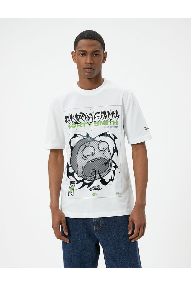 Rick and Morty Tişört Lisanslı Kısa Kollu Bisiklet Yaka Pamuklu - 3
