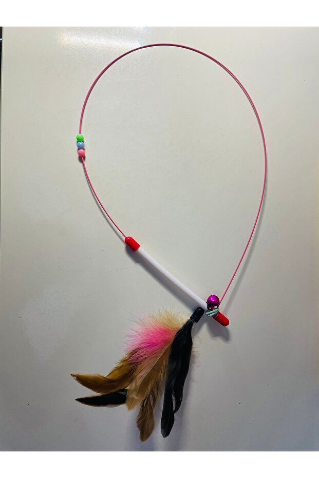 Cat Playing Rod with Colorful Feathers and Tiny Rattles - 3