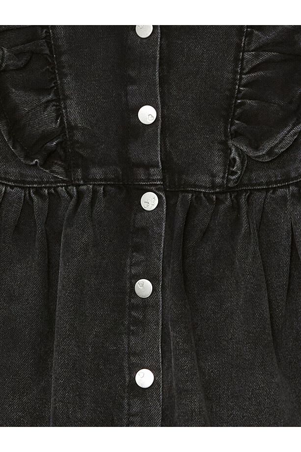 Lcw Basic Uzun Kollu Kız Çocuk Jean Elbise - 2