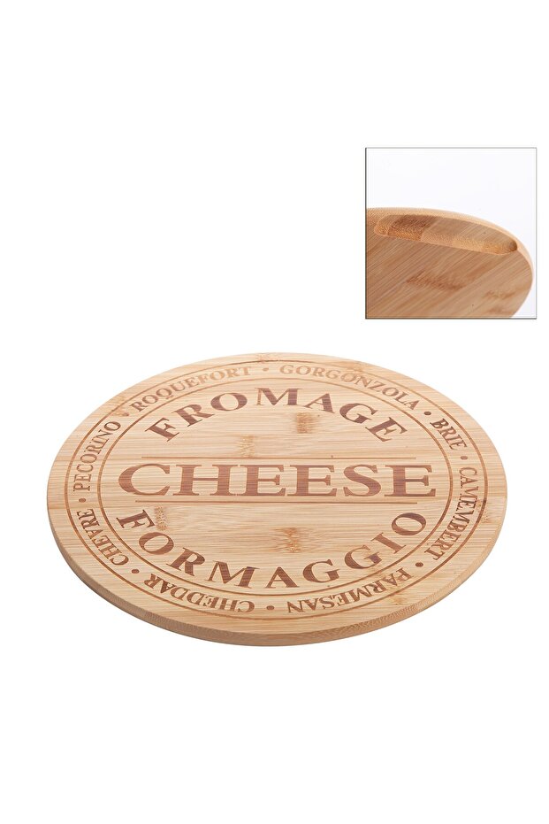 Balsa MRK model doğal bambu peynir sunum tabak 27,5cm - 1