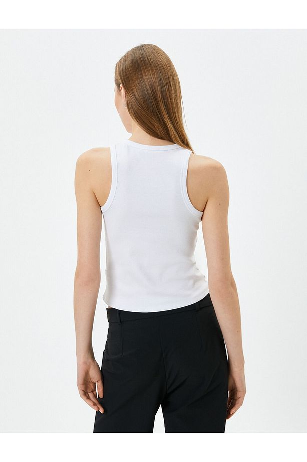 Halter Yaka Atlet Fitilli Basic Pamuklu - 4