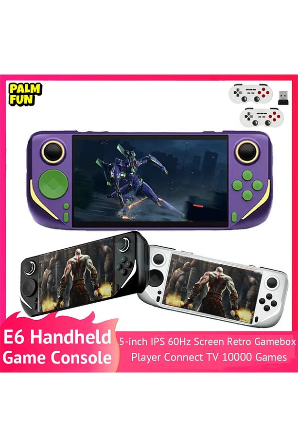 NEW E6 Retro Portable Handheld Video Game Console 8 Bit 5.0inch Portable Handheld Game Player 600... - 2