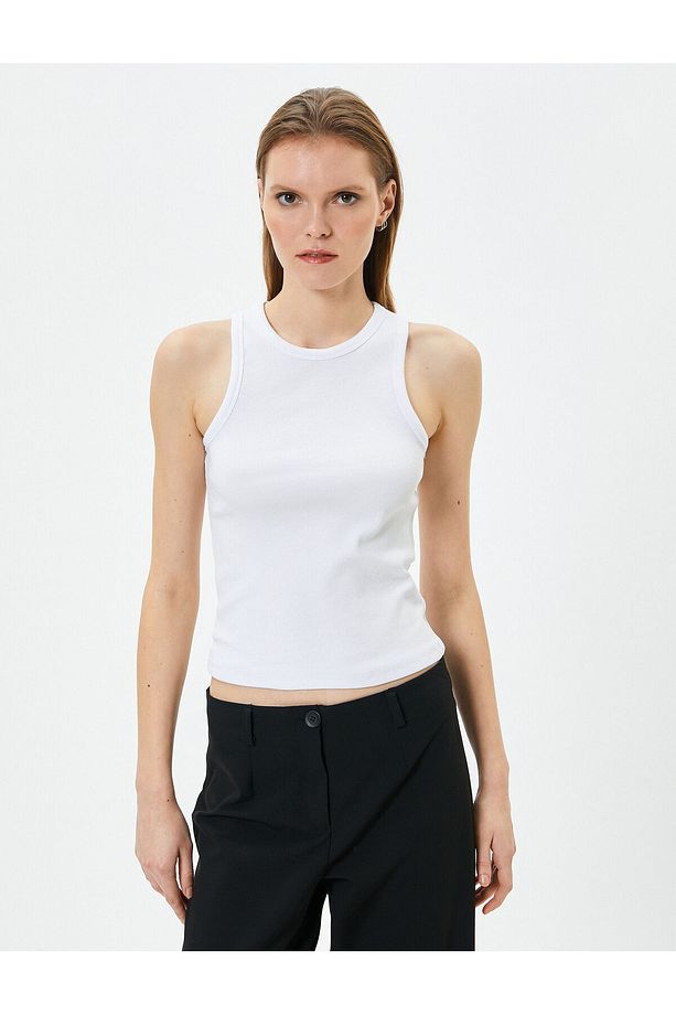 Halter Yaka Atlet Fitilli Basic Pamuklu - 3
