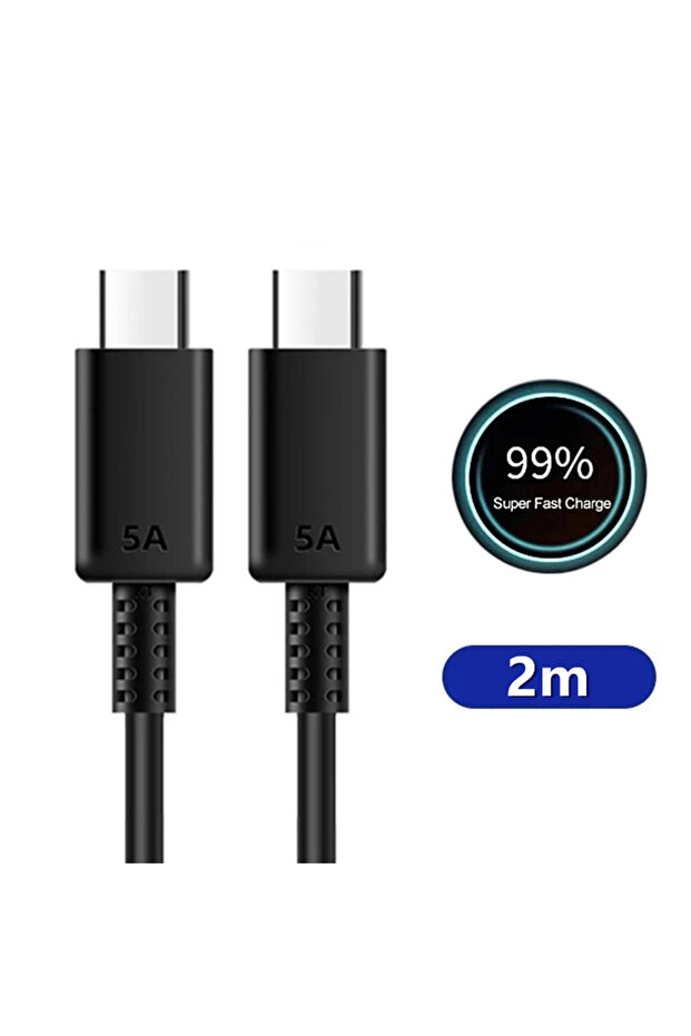 2m Cable 5A 45W USB-C to USB-C Fast Charging Cable For S22 S23 FE S24 S25 S26 Ultra A35 A36 A53 A5.