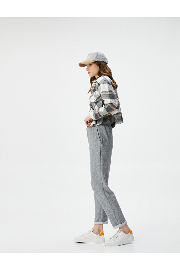 Jogger Pants Elastic Waist Pocket Detailed