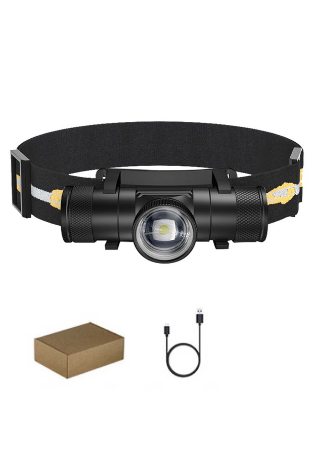 NO Battery LED Headlamp Zoomable Powerful Headlight Type C USB 18650 Power display Head Torch Campin