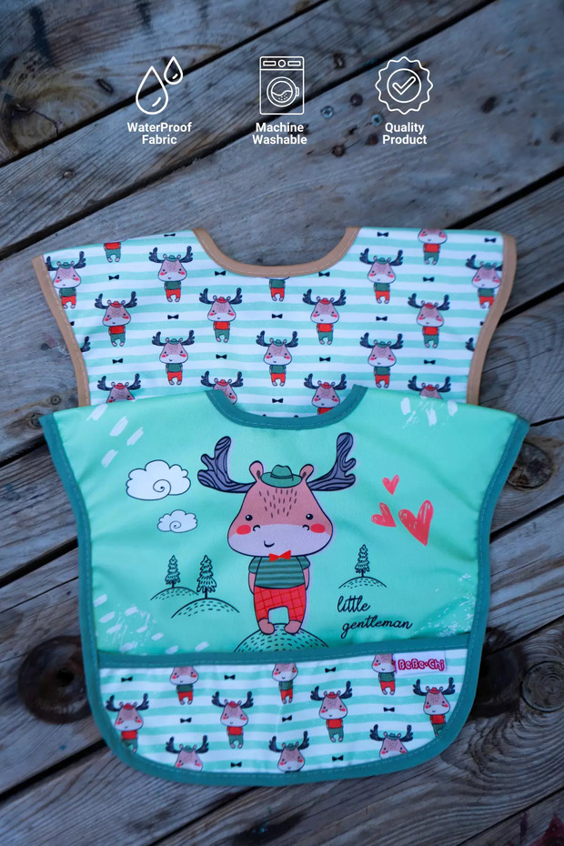 Liquid-Proof Food-Slobber Bib Deer 0-24 Months