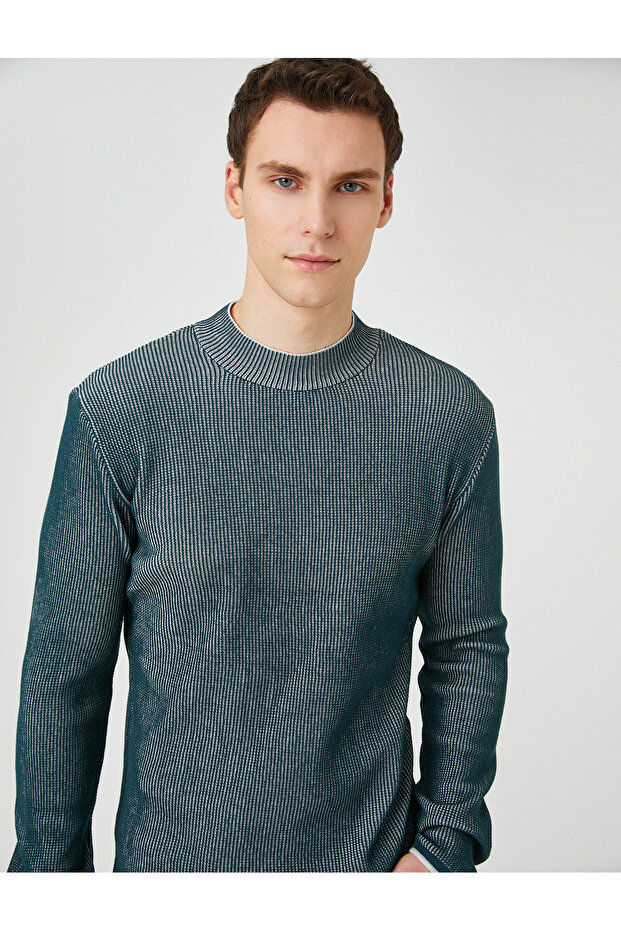 Basic Knitwear Sweater Half Turtleneck Slim Cut