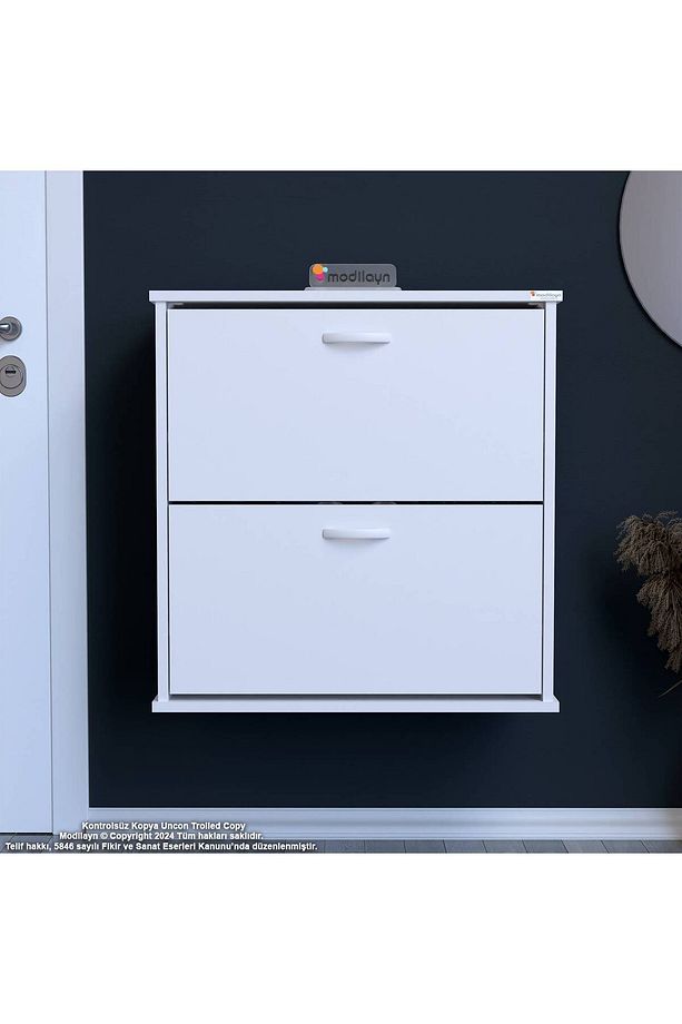 Umay Asma Antre 52 X 74 X 25,5 Cm’lik 2 Düşer Kapak 4 Göz Bölmeli Ayakkabılık - 1