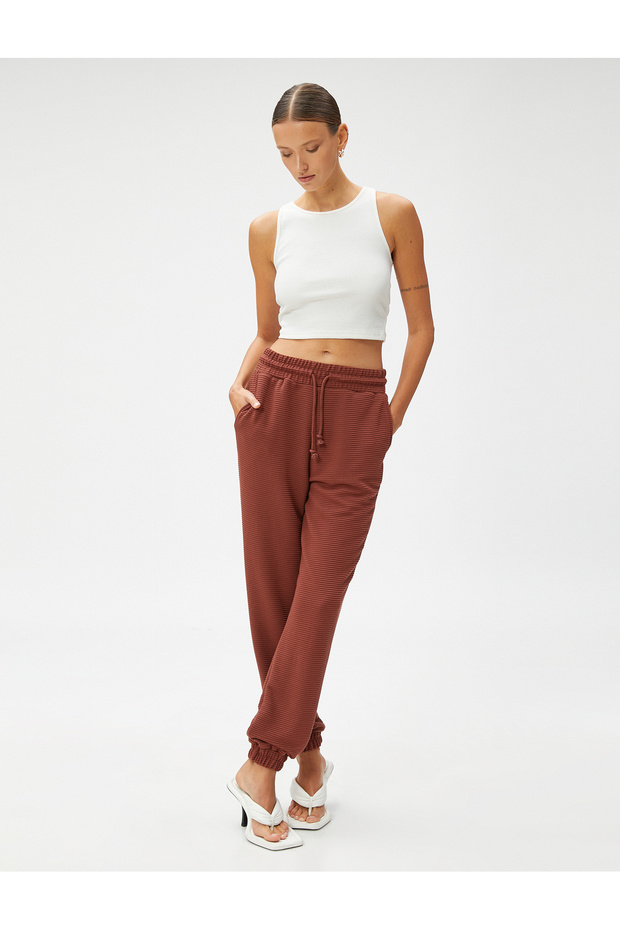 Tie Waist Jogger Sweatpants with Pocket