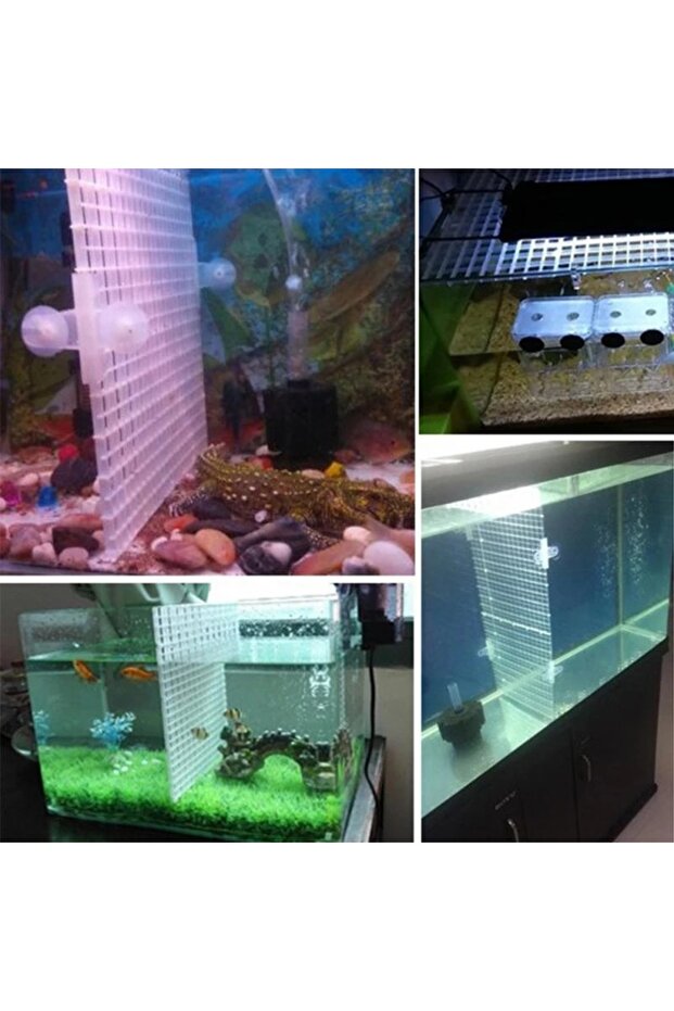 Fish tank bottom filter grate plastic bottom filter plate mesh partition black white grille plat... - 4