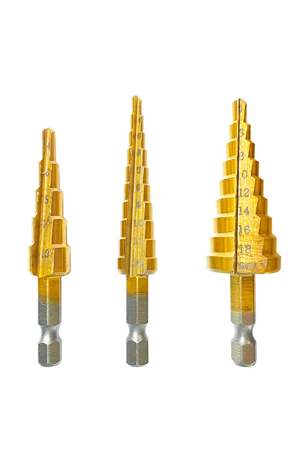 Hexagonal handle titanium plated ladder drill tower drill bit set 3-12/4-12/4-20mm small three pi... - 8