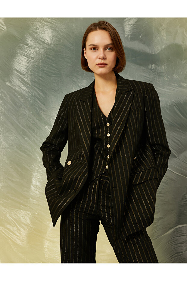 Sparkly Double Breasted Blazer Jacket - 1