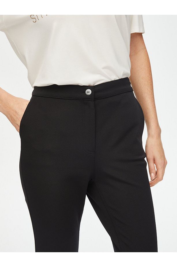 Önü Dikişli Slım Fit Diagonal Doku Örme Pantolon 69485 - 7