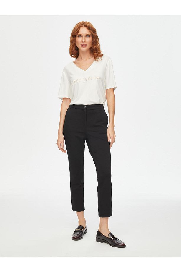 Önü Dikişli Slım Fit Diagonal Doku Örme Pantolon 69485 - 2
